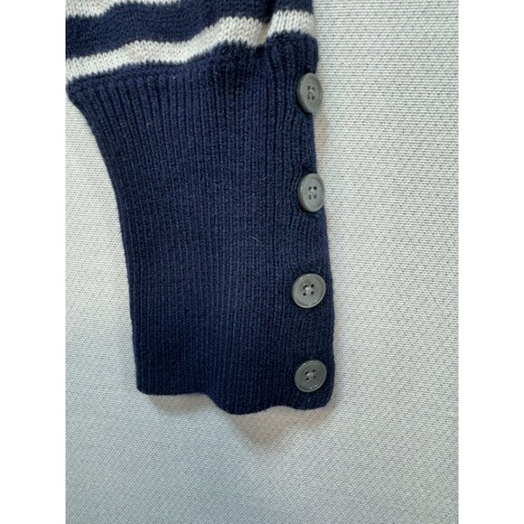 Lauren Ralph Lauren Cowl Neck Knit Sweater Womens S Navy & White Striped - Picture 8 of 11